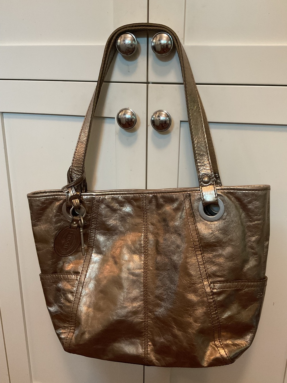 Fossil Long Live Vintage metallic leather bag